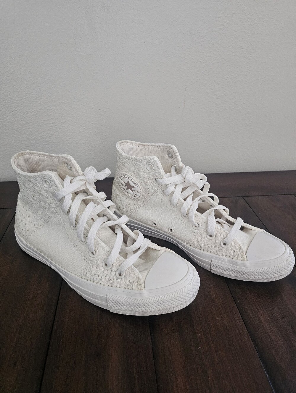 Cream Converse All Star Chuck Taylor High Tops 8.5 - Picture 4 of 16
